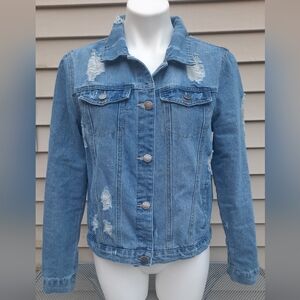 Ci Sono Distressed Denim Jacket
